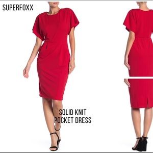 SUPERFOXX Solid Knit Pocket Dress